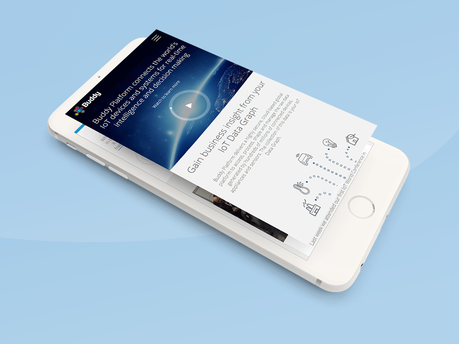 Buddy — homepage, mobile
