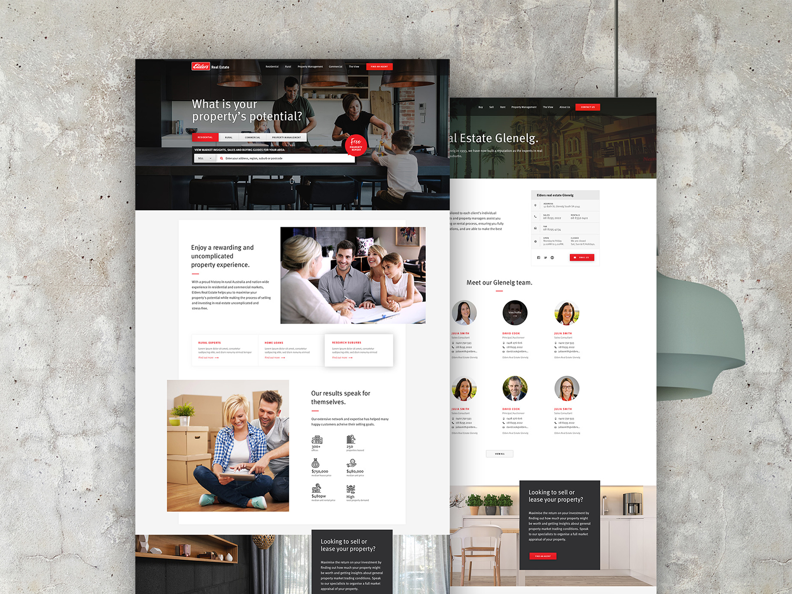 Elders Real Estate — homepage cover, desktop