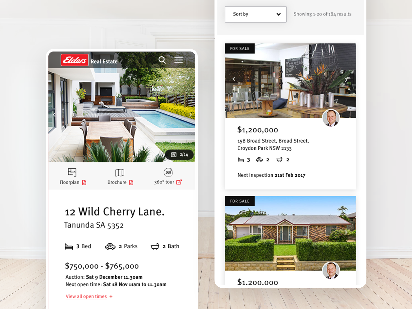 Elders Real Estate — listing detail, mobile