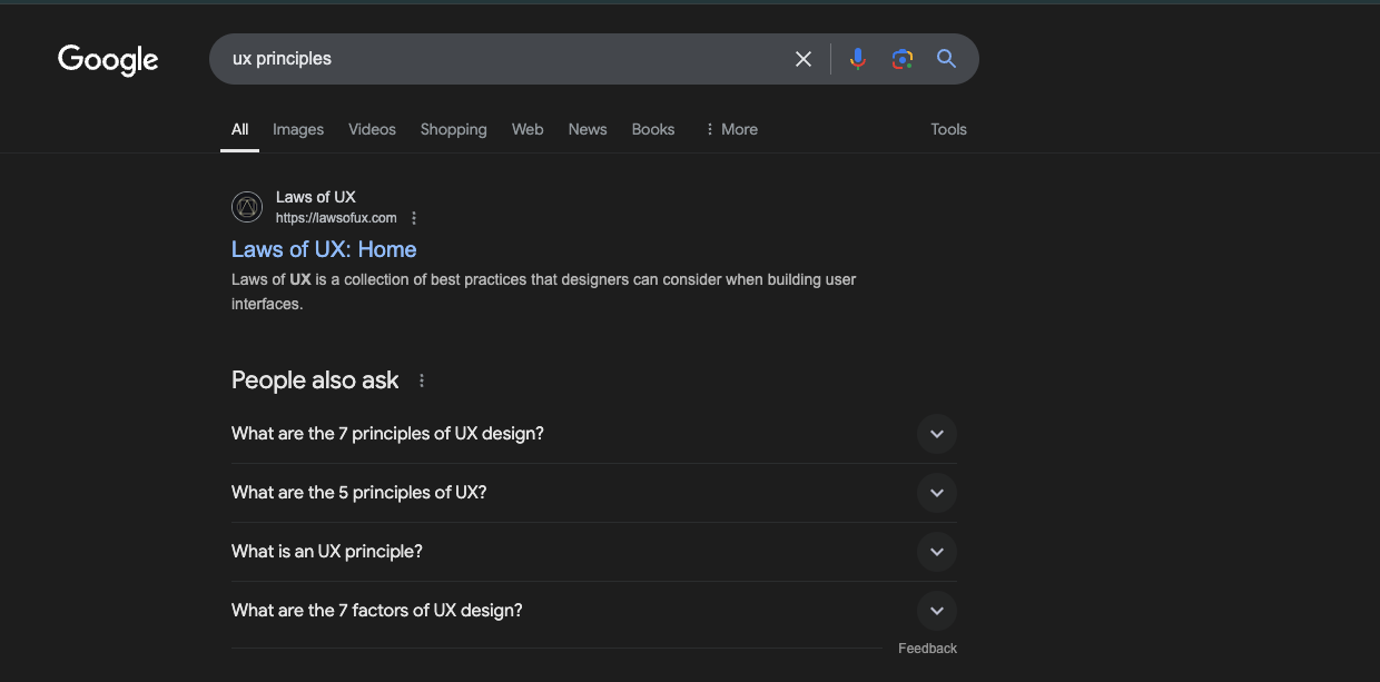 Google — People Also Ask, Law of Similarity