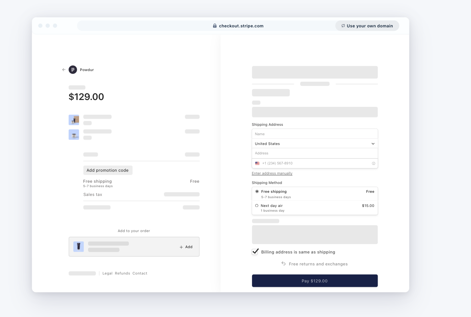 Stripe checkout — Law of Proximity