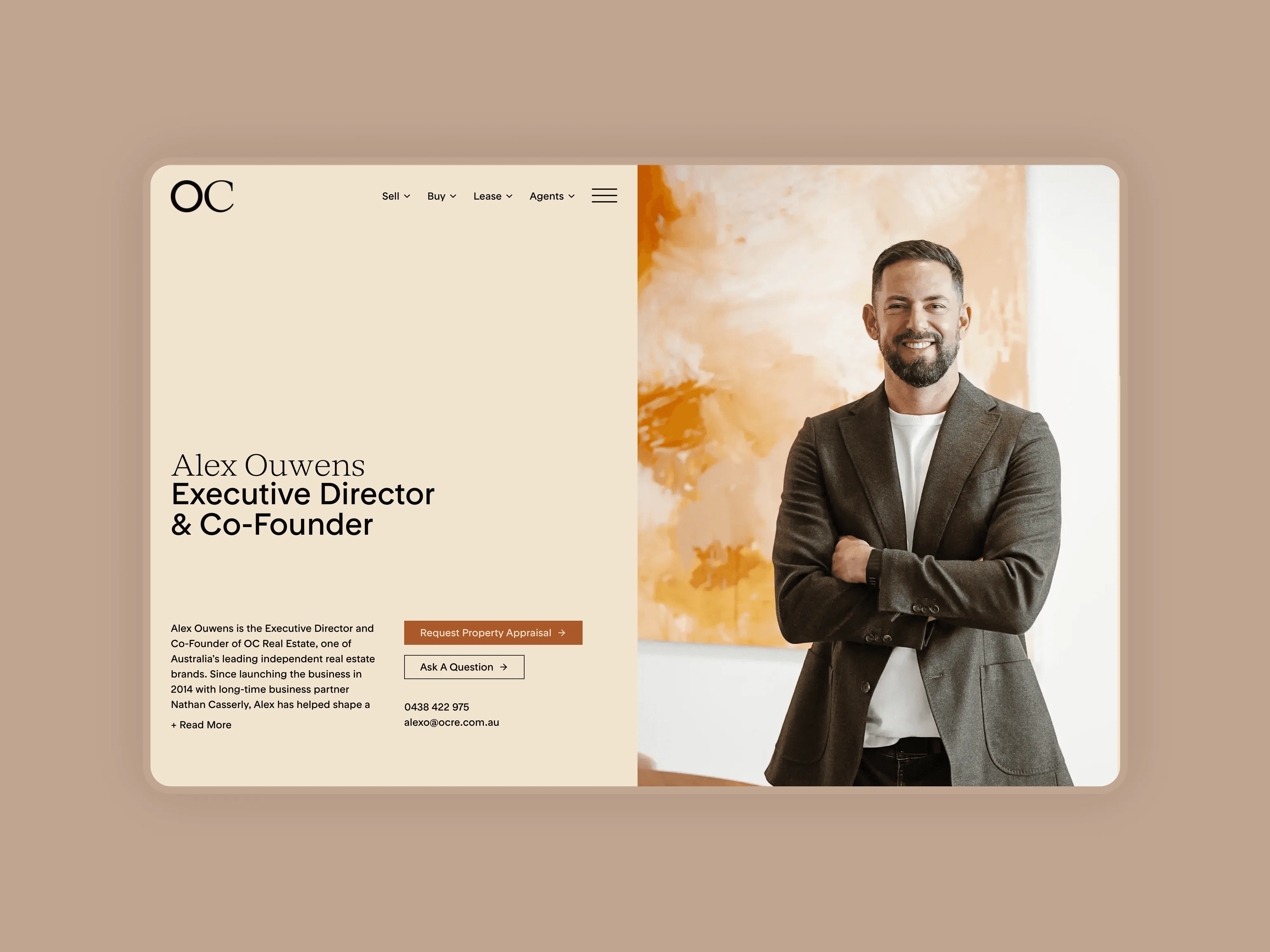 OC Real Estate — homepage design