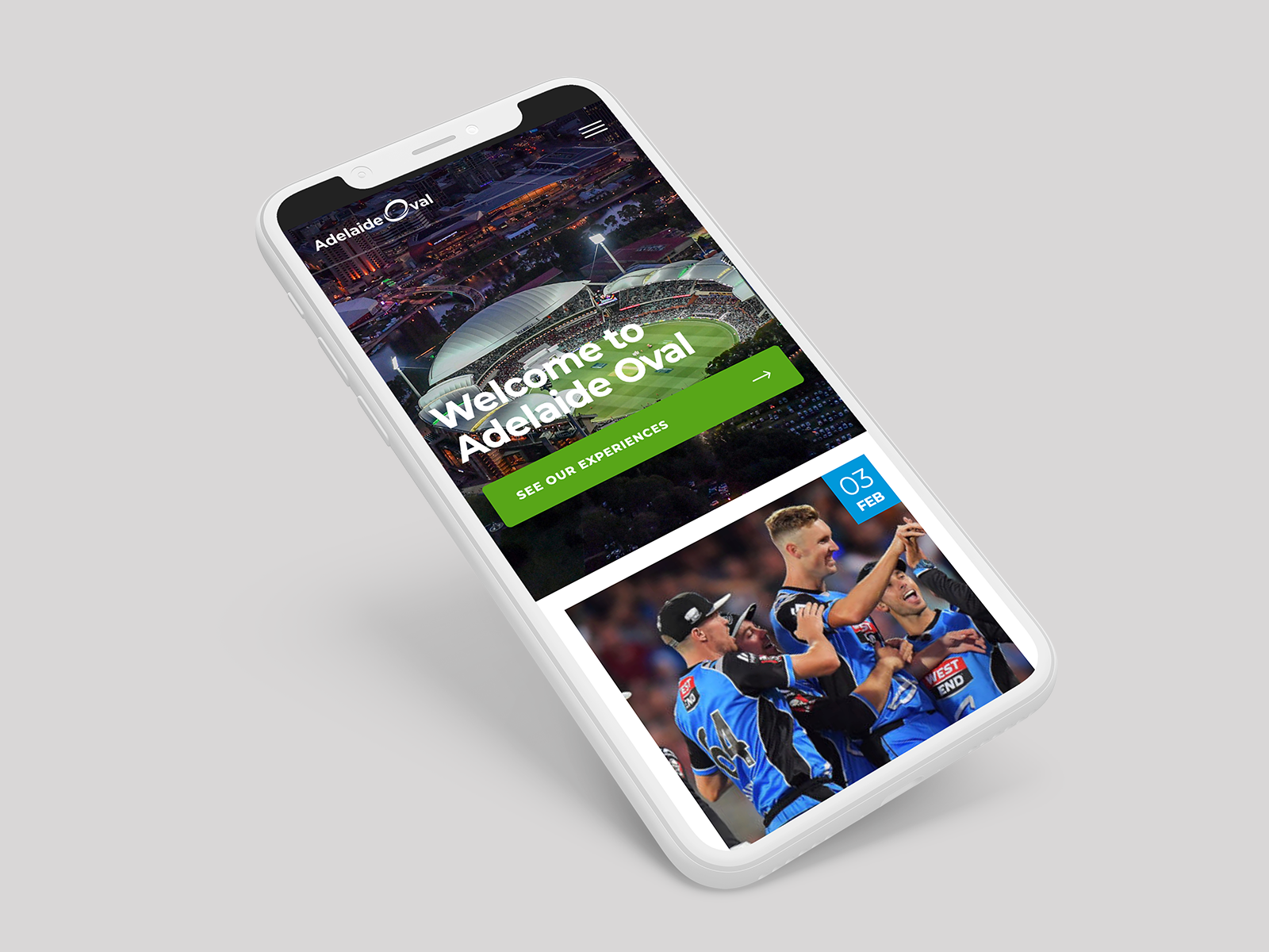 Adelaide Oval — homepage, mobile