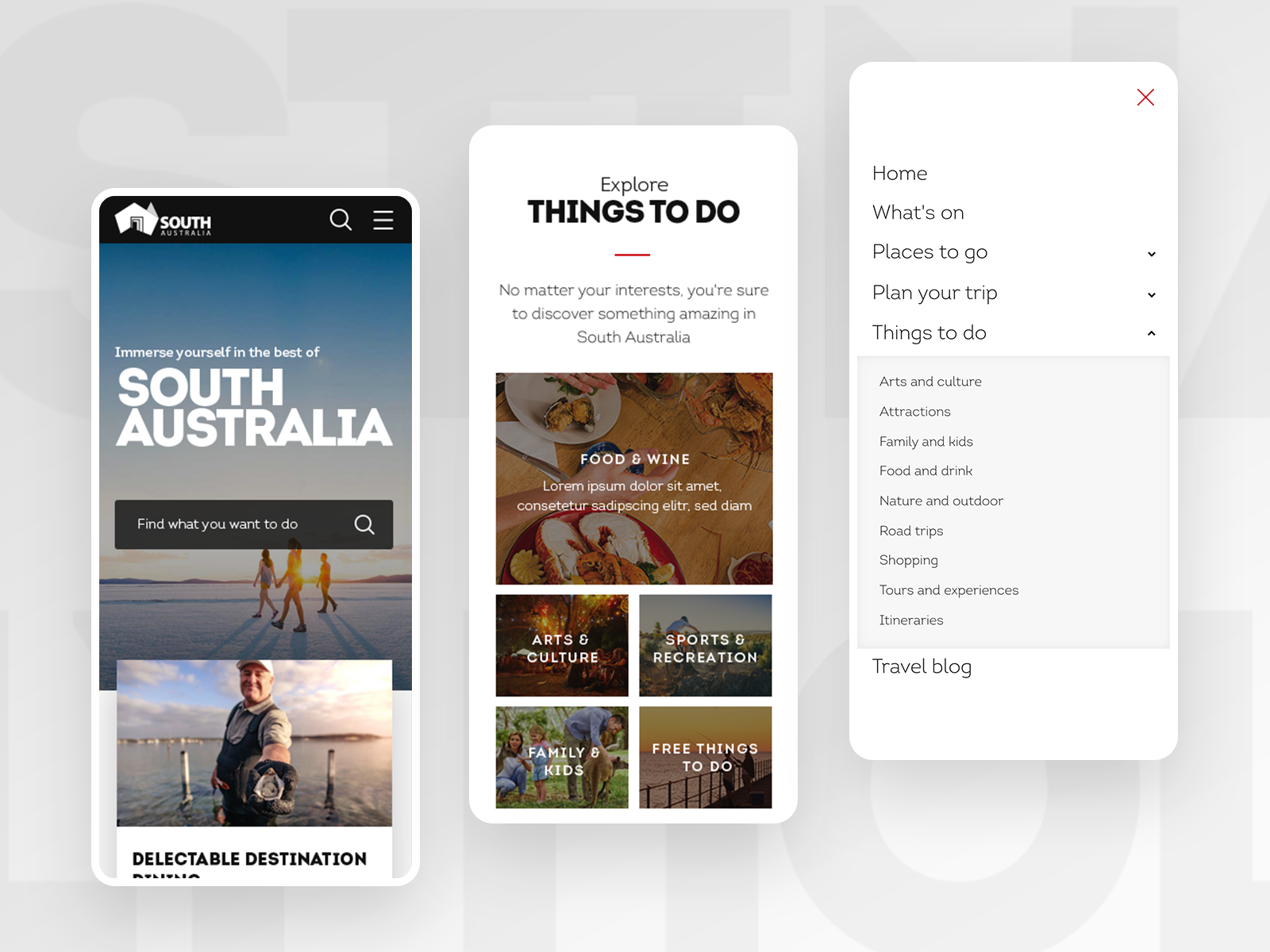 SouthAustralia.com — homepage, mobile