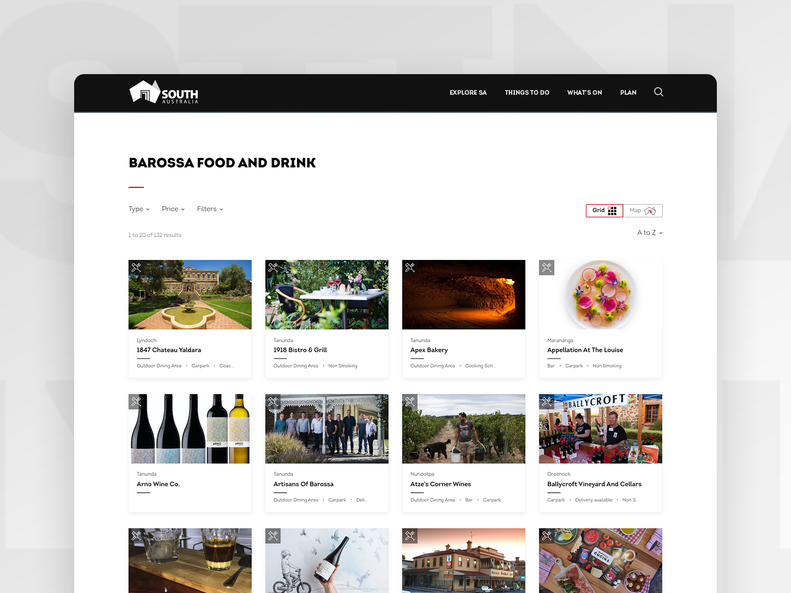 SouthAustralia.com — listing, desktop