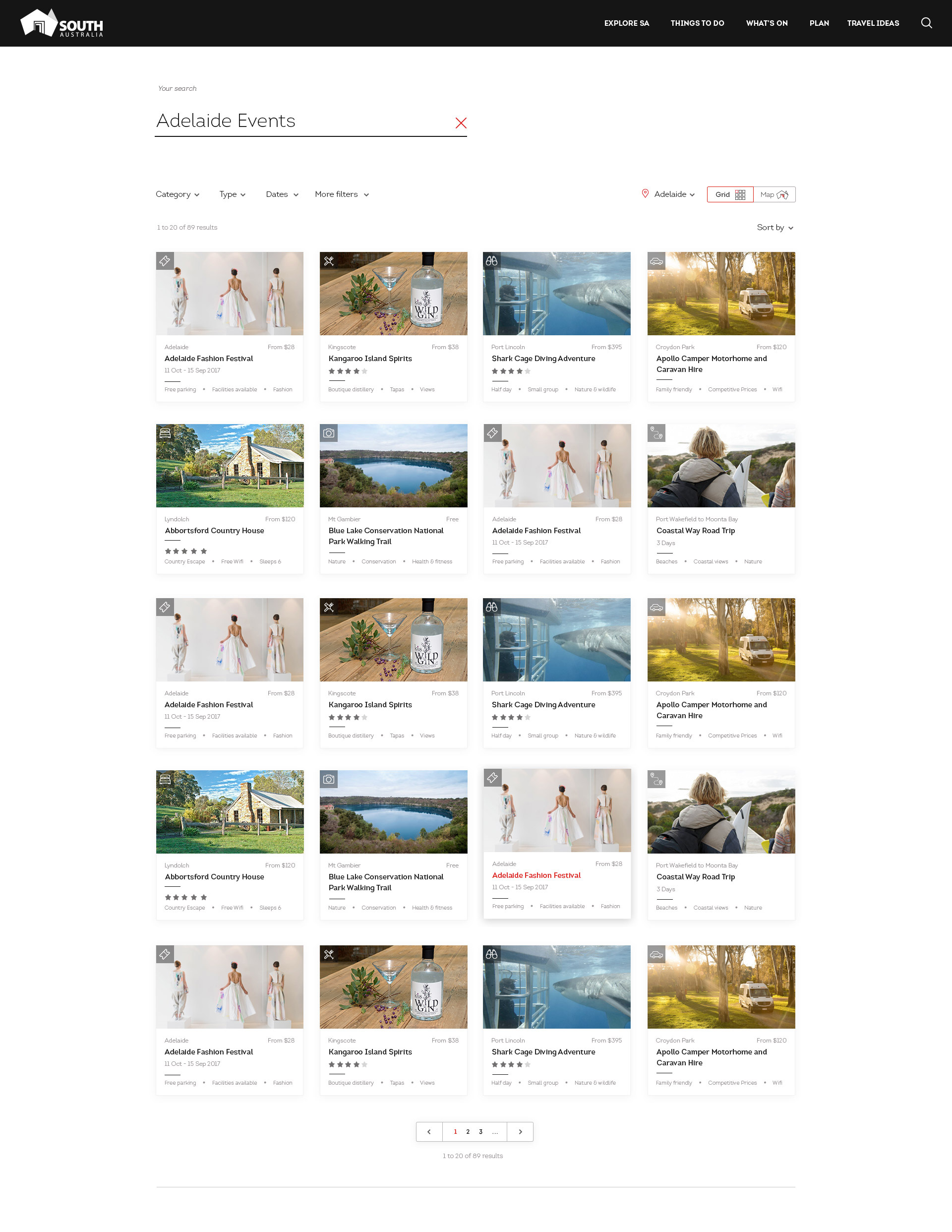 SouthAustralia.com — search, desktop