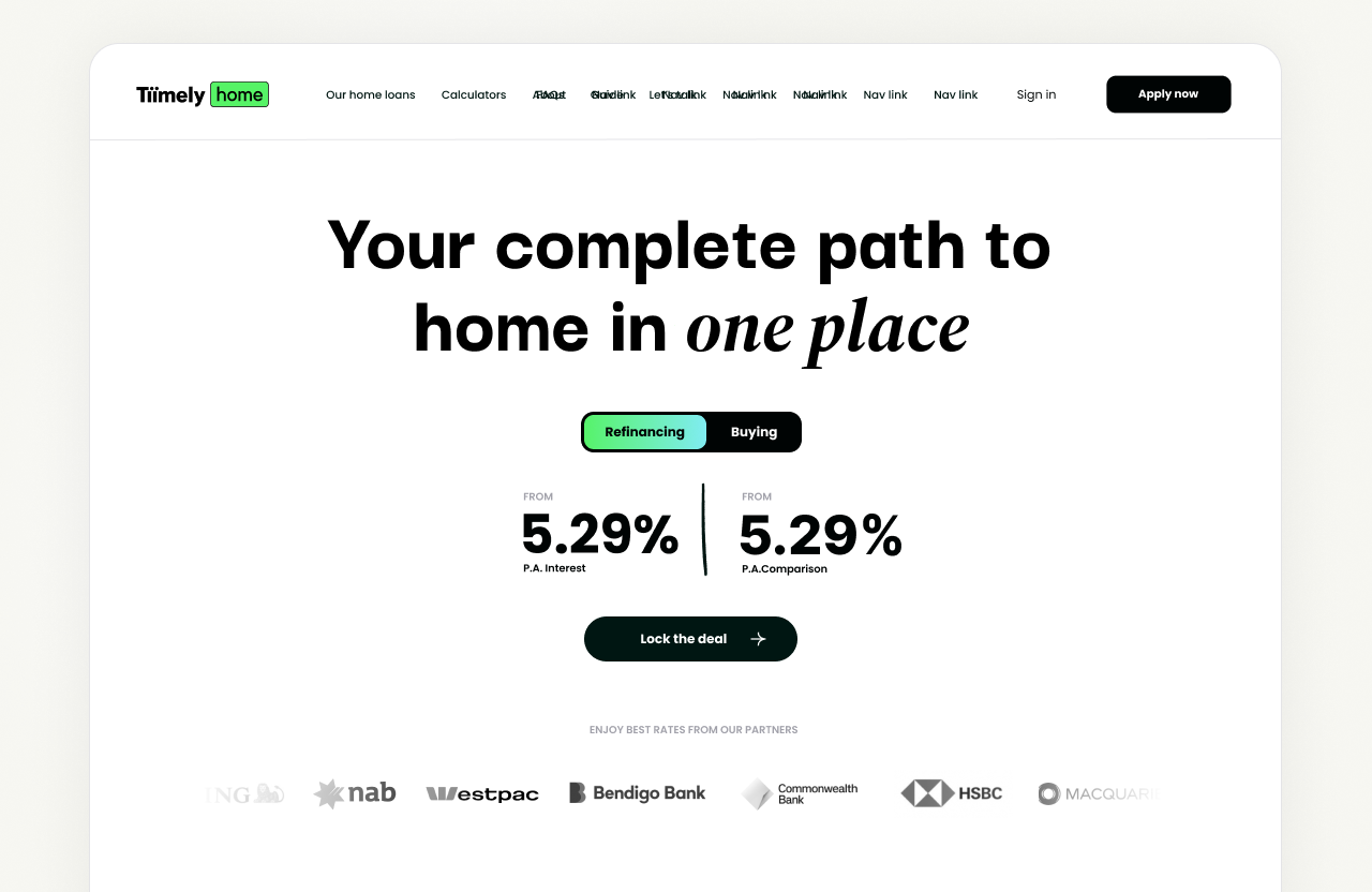 Design example 1 — Homepage header