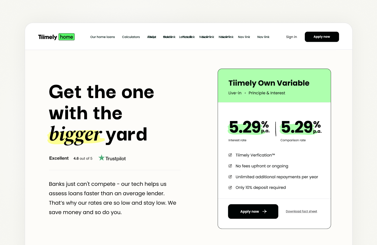 Design example 4 — Landing page