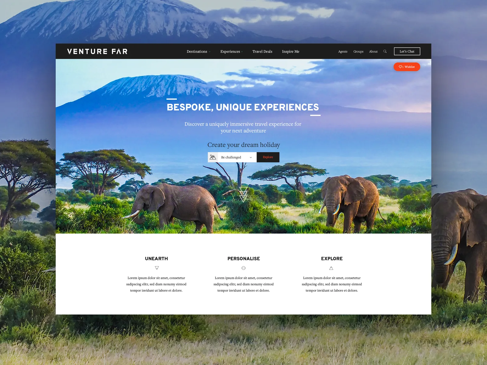 Venture Far Travel Website